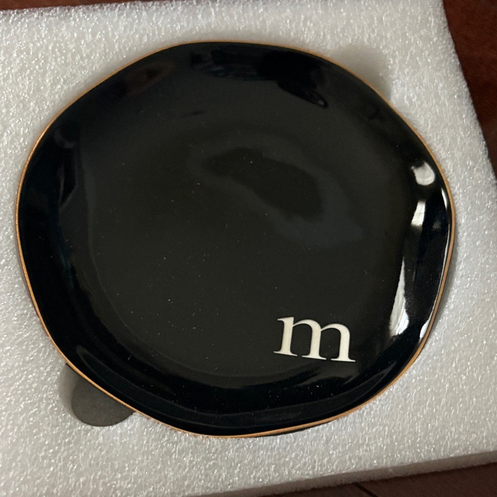 Black Monogrammed dish